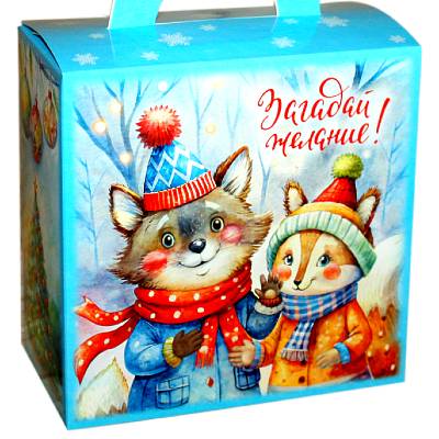 Сладкий подарок на Новый Год в картонной упаковке весом 600 грамм