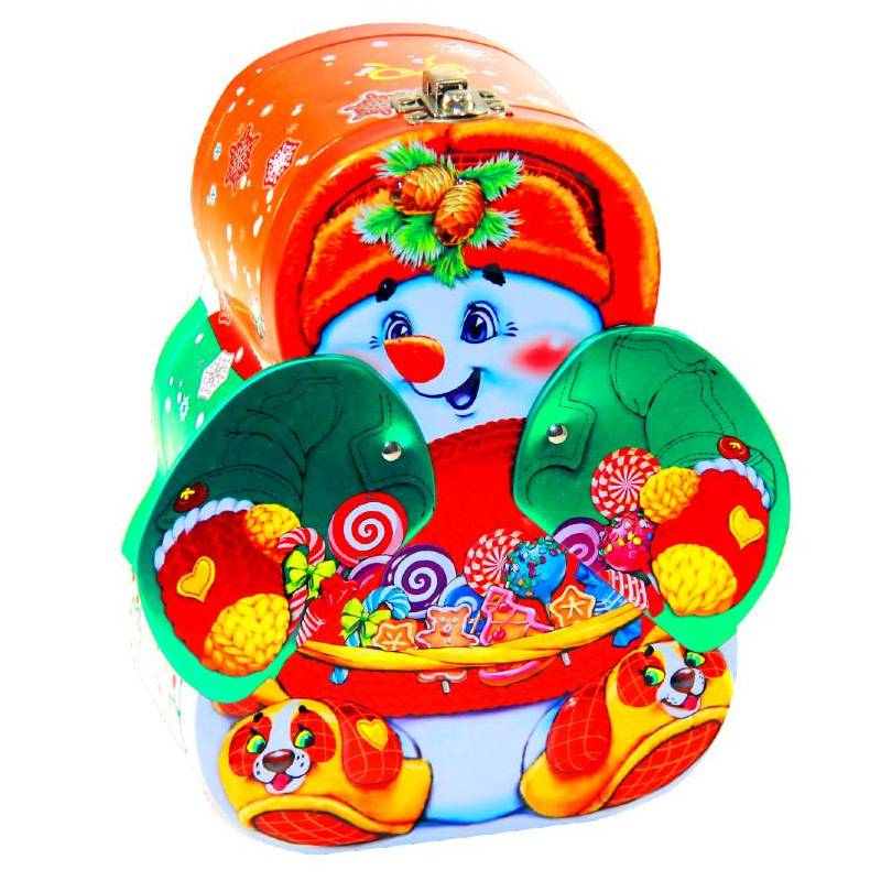 Сладкий подарок на Новый Год в жестяной упаковке весом 600 грамм